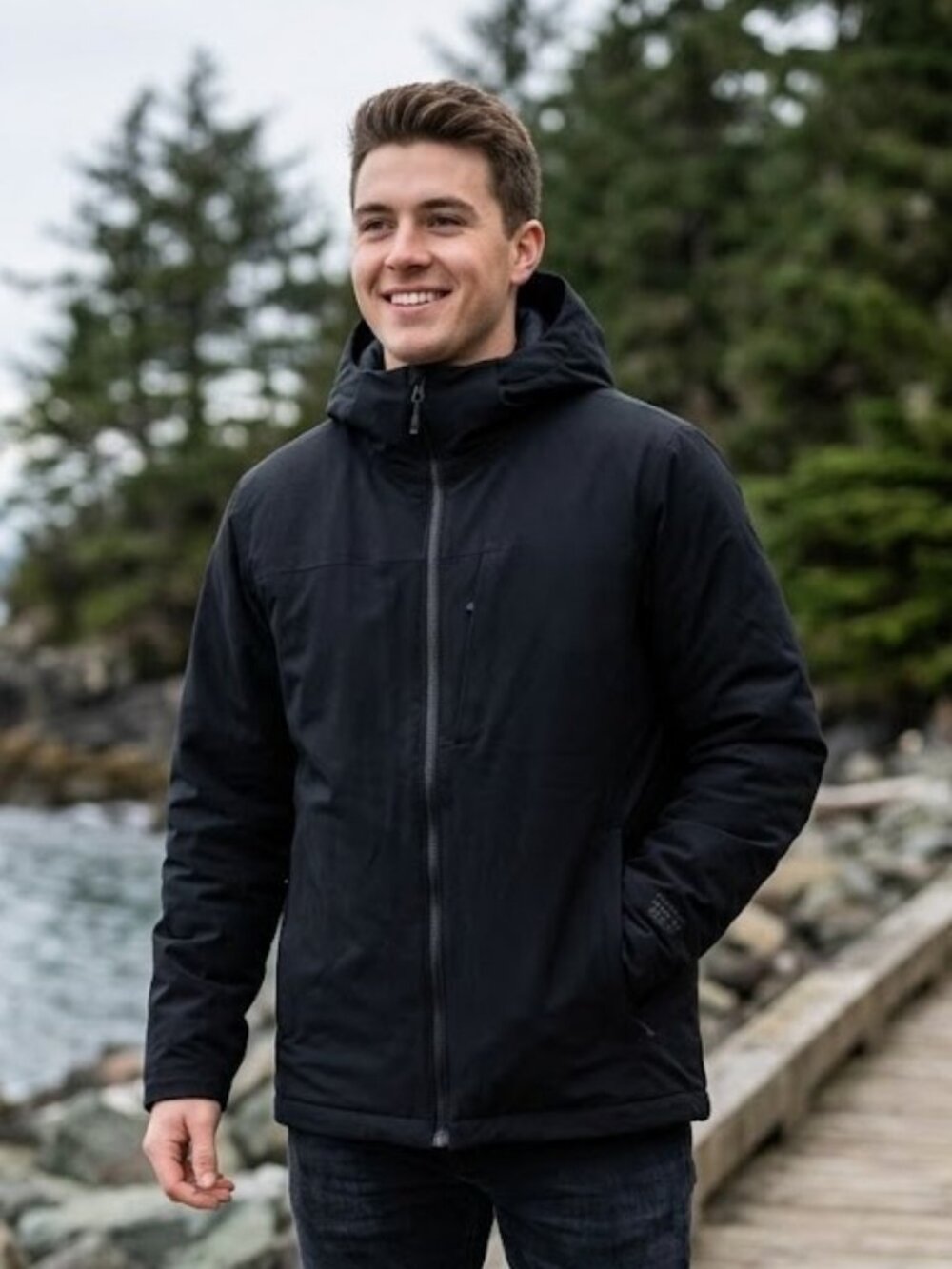 Mountain Hardwear Thermal Q Hooded Softshell Jacket Mens XL Black